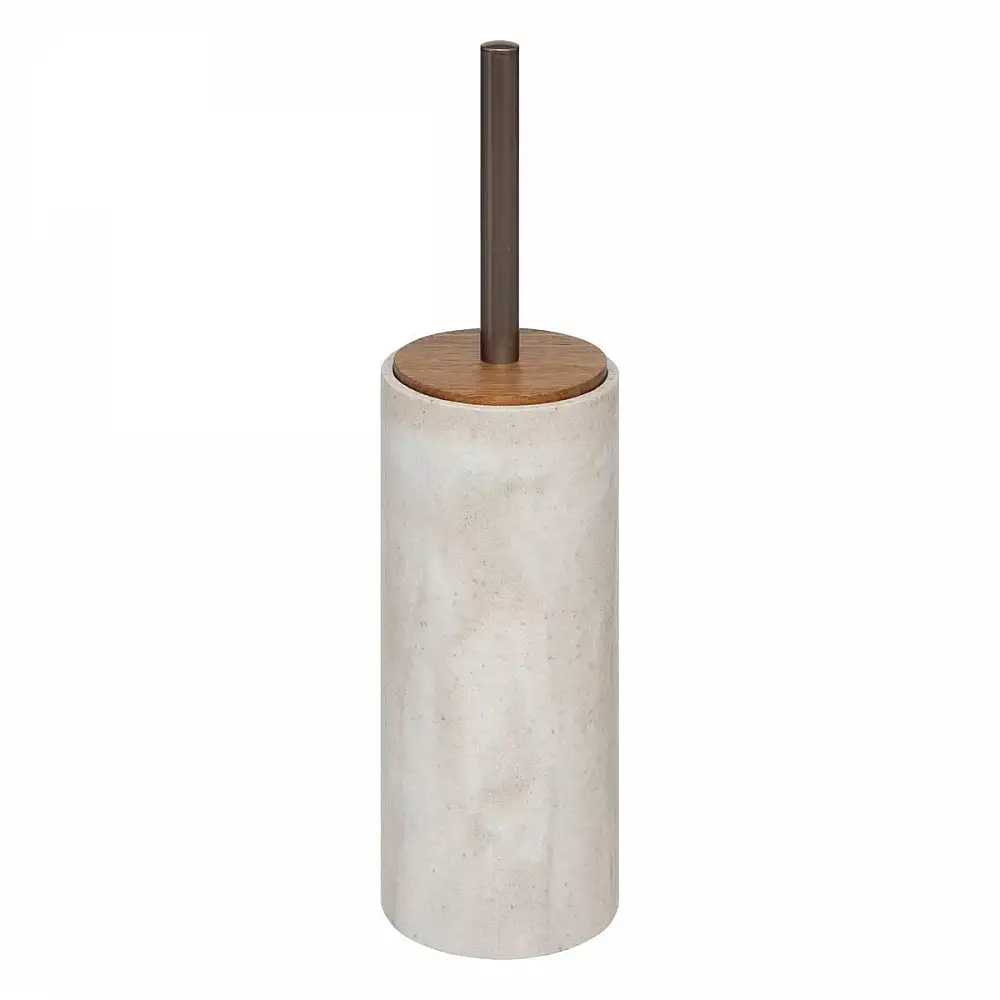 5FIVE Simply smart Πιγκάλ Τουαλέτας Εκρού με Εφέ Μαρμάρου και Ξύλινη Λεπτομέρεια - Κεραμικό με Μεταλλική Λαβή 200160A