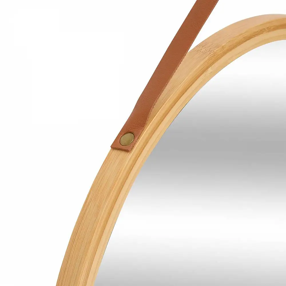 5FIVE Simply smart Στρογγυλός Καθρέπτης με Μπαμπού Πλαίσιο με Διάμετρο 38εκ 213300