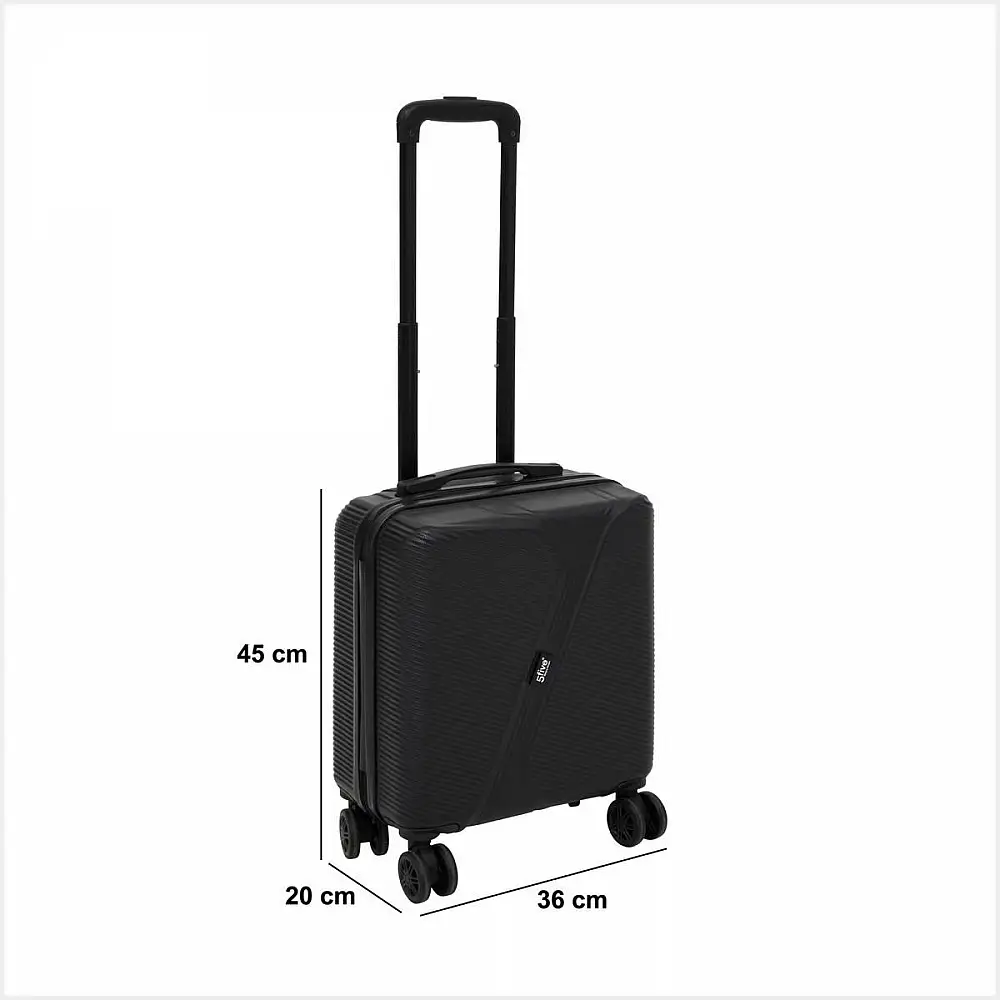 5FIVE Simply smart Ανθεκτική Βαλίτσα Καμπίνας ABS με 8 Ρόδες, 36 x 20 x 45 cm Black 213501