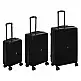 5FIVE Simply smart Σετ 3 τμχ Ανθεκτικές Βαλίτσες Ταξιδίου ABS με 8 Ρόδες Black 213500