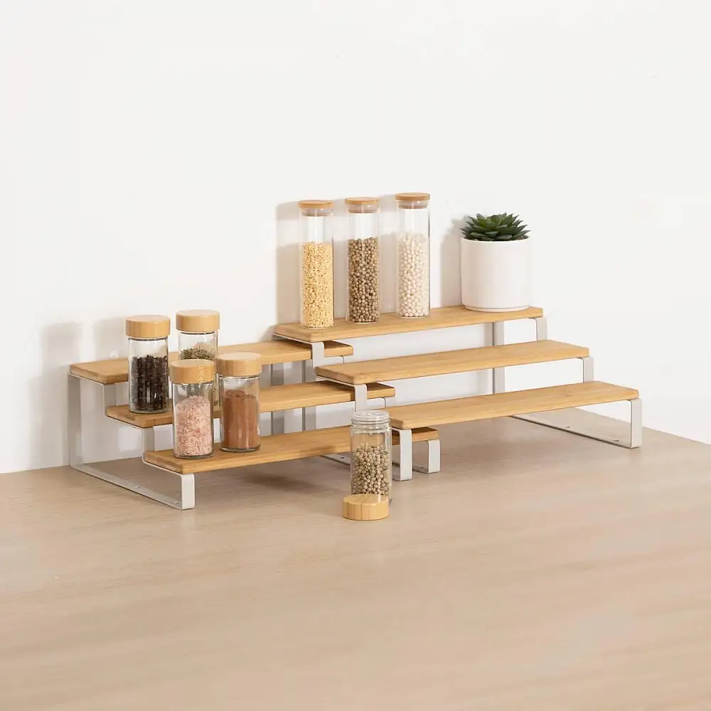 5FIVE Simply smart Επεκτάσιμη Ραφιέρα Μπαχαρικών από Ξύλο σε Φυσική Απόχρωση 32 x26 x 13.5 εκ 209281