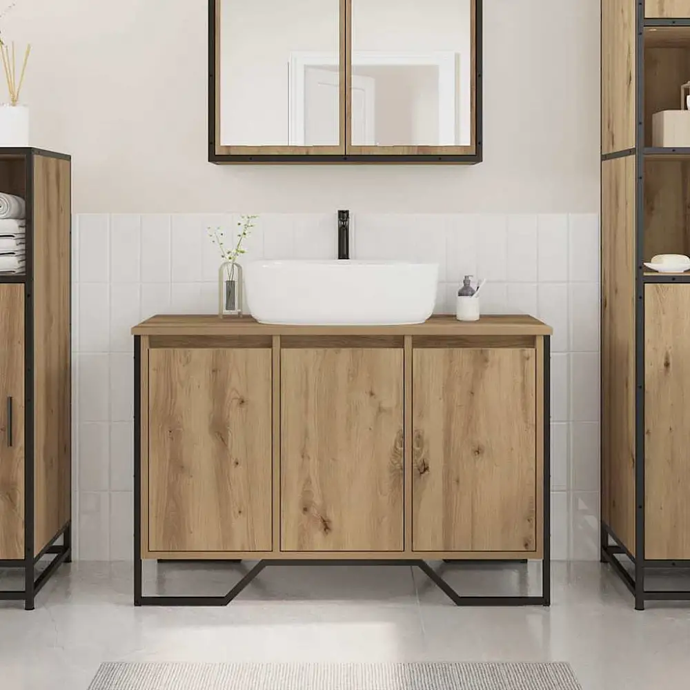 vidaXL Ντουλάπι Νιπτήρα Μπάνιου Artisan Oak 91x35x60 cm από Συνθετικό Ξύλο 869181