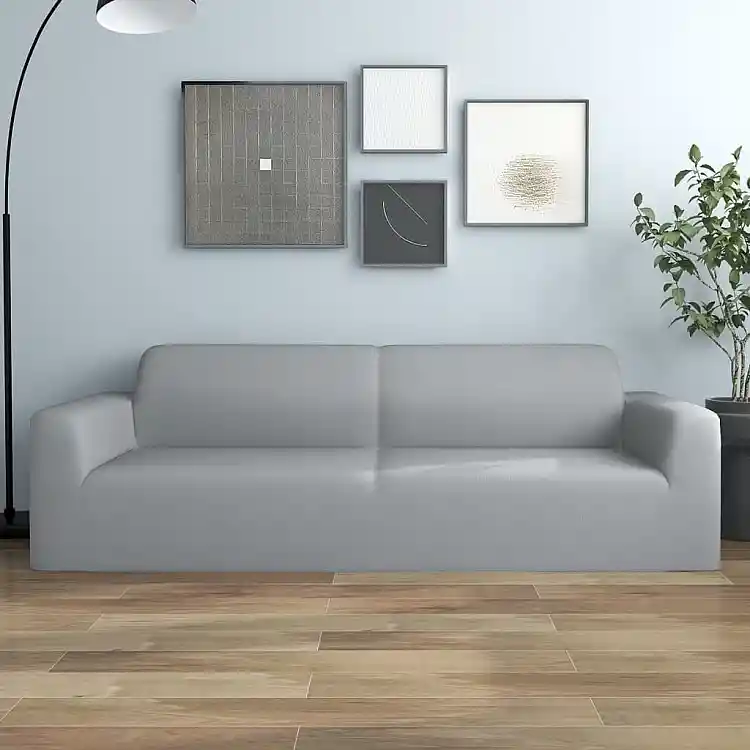 vidaXL 3θέσιο Ελαστικό Κάλυμμα Καναπέ, Γκρι Πολυεστερικό Jersey 332942