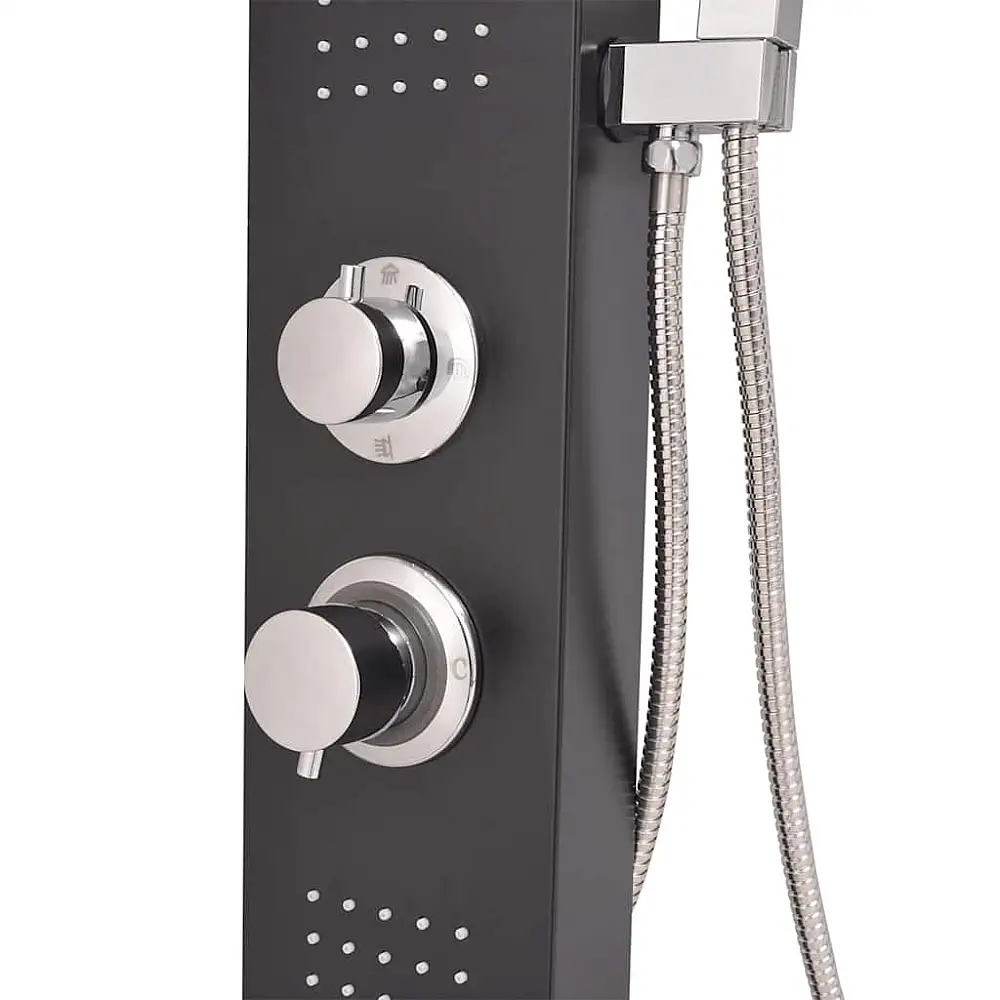 vidaXL Σύστημα Ντουζιέρας Πάνελ από Αλουμίνιο σε Ματ Μαύρο Χρώμα 142373