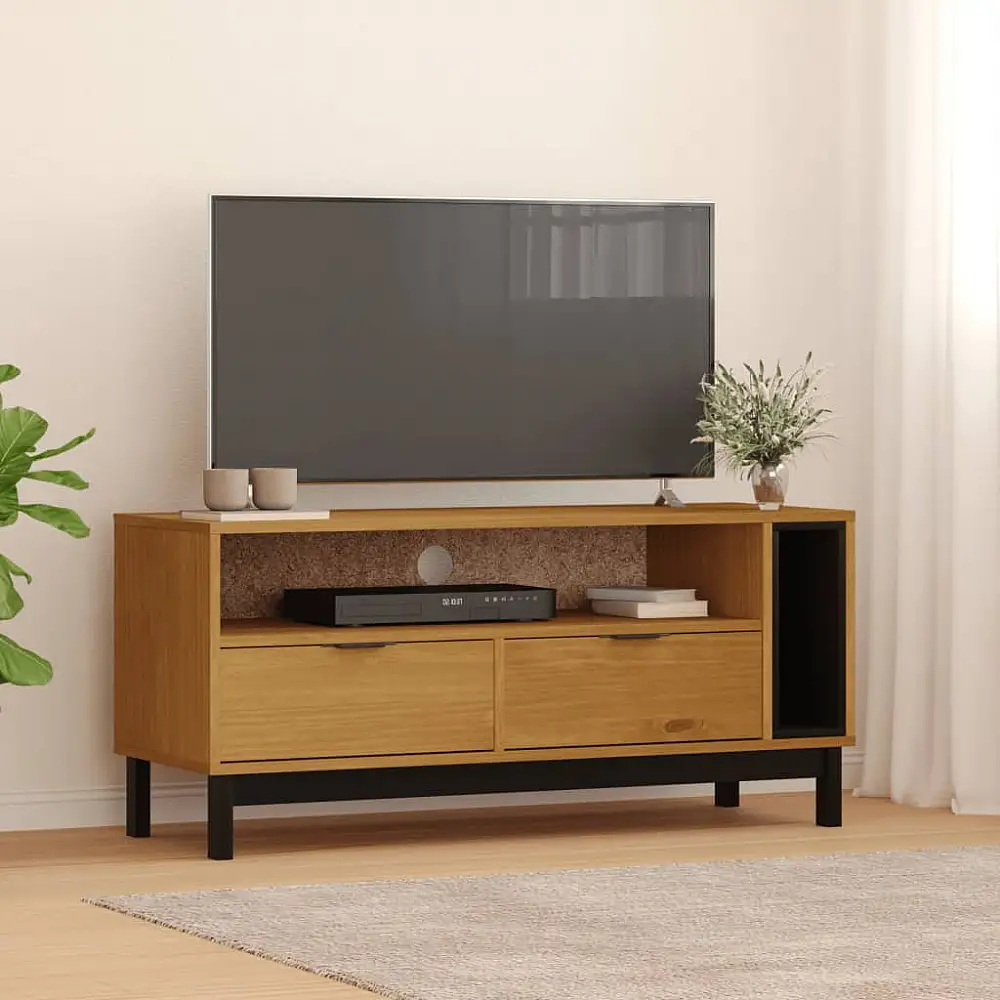 vidaXL Έπιπλο Τηλεόρασης "FLAM" 110x40x50 εκ. από Συμπαγές Ξύλο Πεύκου 357820