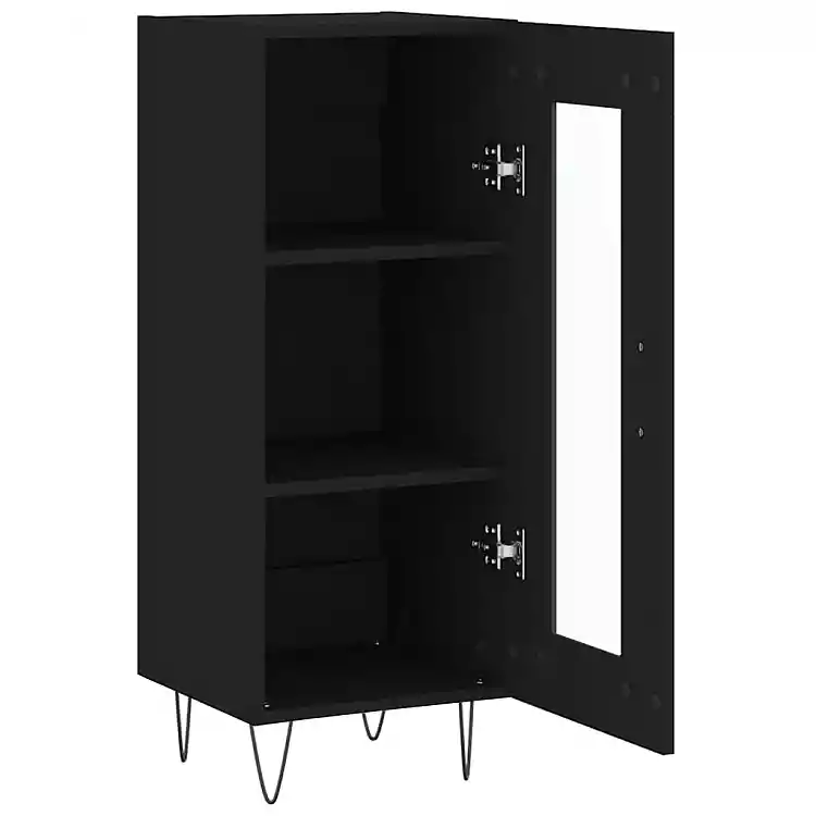 vidaXL Μαύρος Μπουφέ 34,5x34x90 εκ. από Συνθετικό Ξύλο 828789
