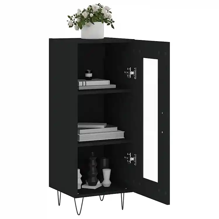 vidaXL Μαύρος Μπουφέ 34,5x34x90 εκ. από Συνθετικό Ξύλο 828789