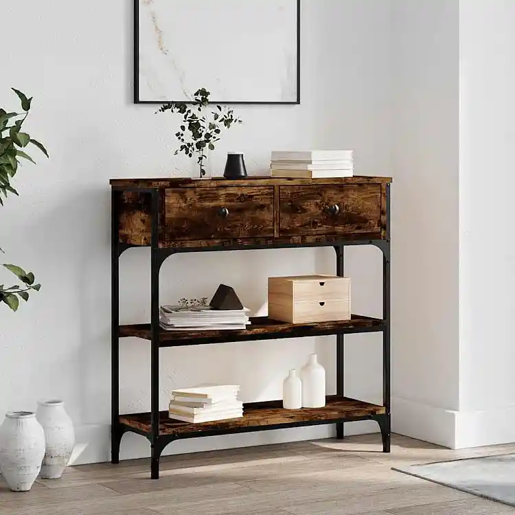 vidaXL Ξύλινη Κονσόλα Τραπέζι Εισόδου Δρυς 72,5x25x75 εκ 834187