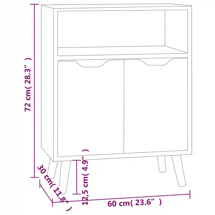 vidaXL Συρταριέρα Γκρι Τσιμέντο 60x30x72 εκ. Μηχανικής Ξυλείας 326826