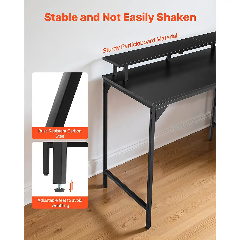 VEVOR Γραφείο Υπολογιστή 120 cm με Έξυπνα LED Φώτα και 4 Συρτάρια GDJXBGZDCTK4FT2B6001V2