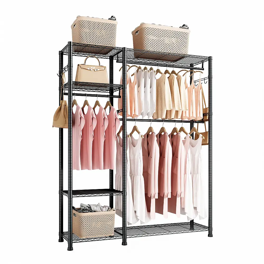 VEVOR Ράφι Ενδυμάτων 6 Επιπέδων με Ρυθμιζόμενα Ράφια & Χωρητικότητα 363 kg, 114 x 42 x 194 cm LLJTCYJ3G6C4LL04A001V0