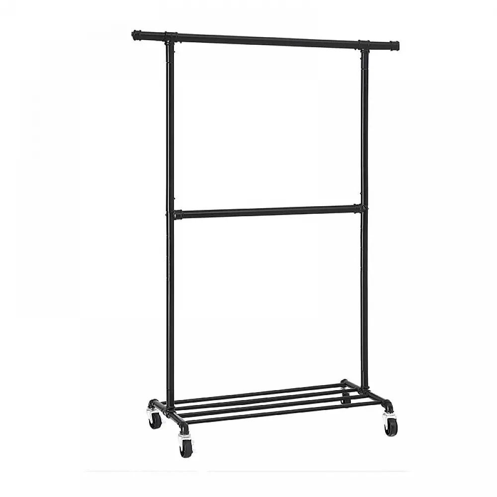 Μεταλλική Κρεμάστρα Ρούχων Δαπέδου 130 x 198 x 49 cm με Ρόδες Songmics HSR62BK