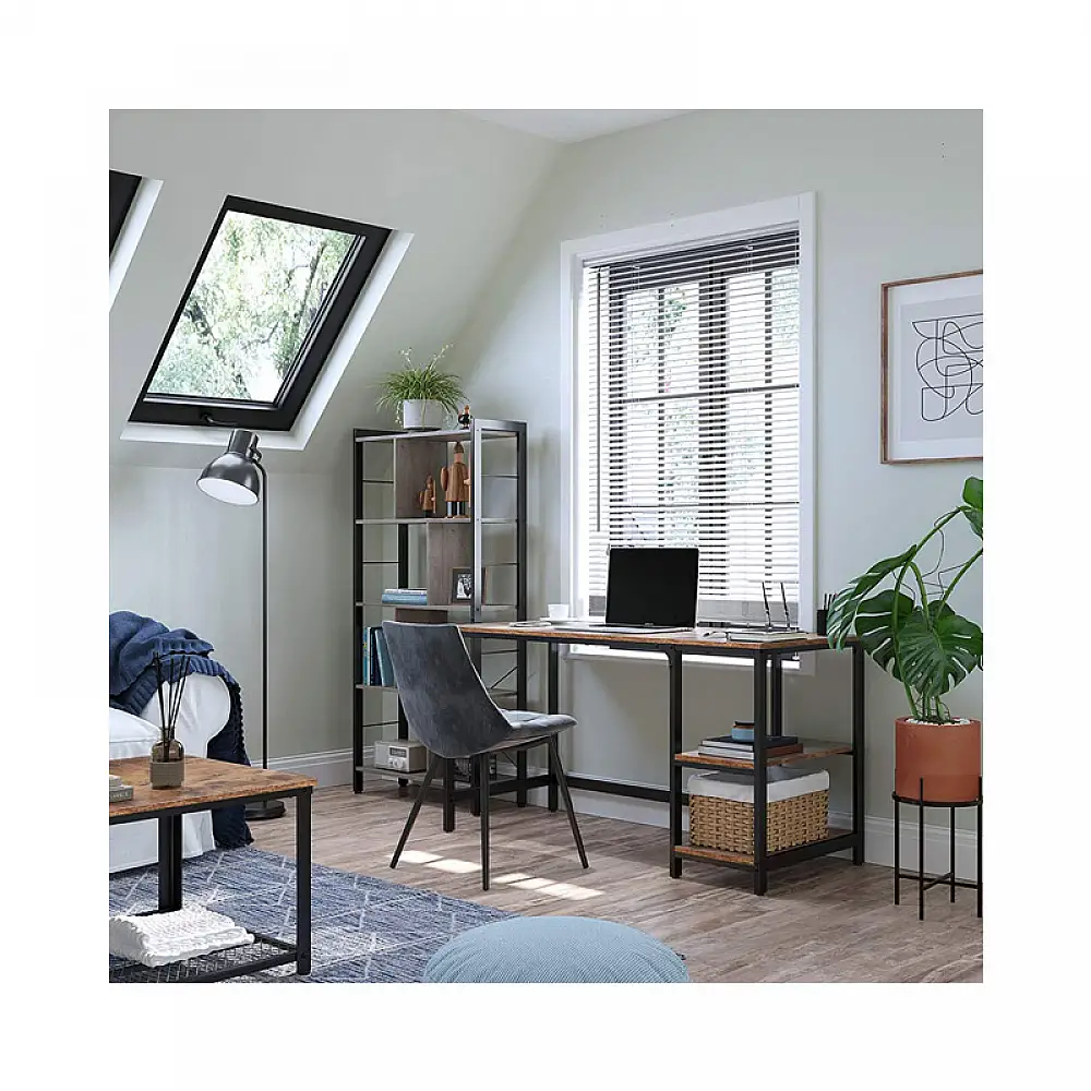 Μεταλλικό Γραφείο με 2 Ράφια 120 x 60 x 75 cm VASAGLE LWD47X