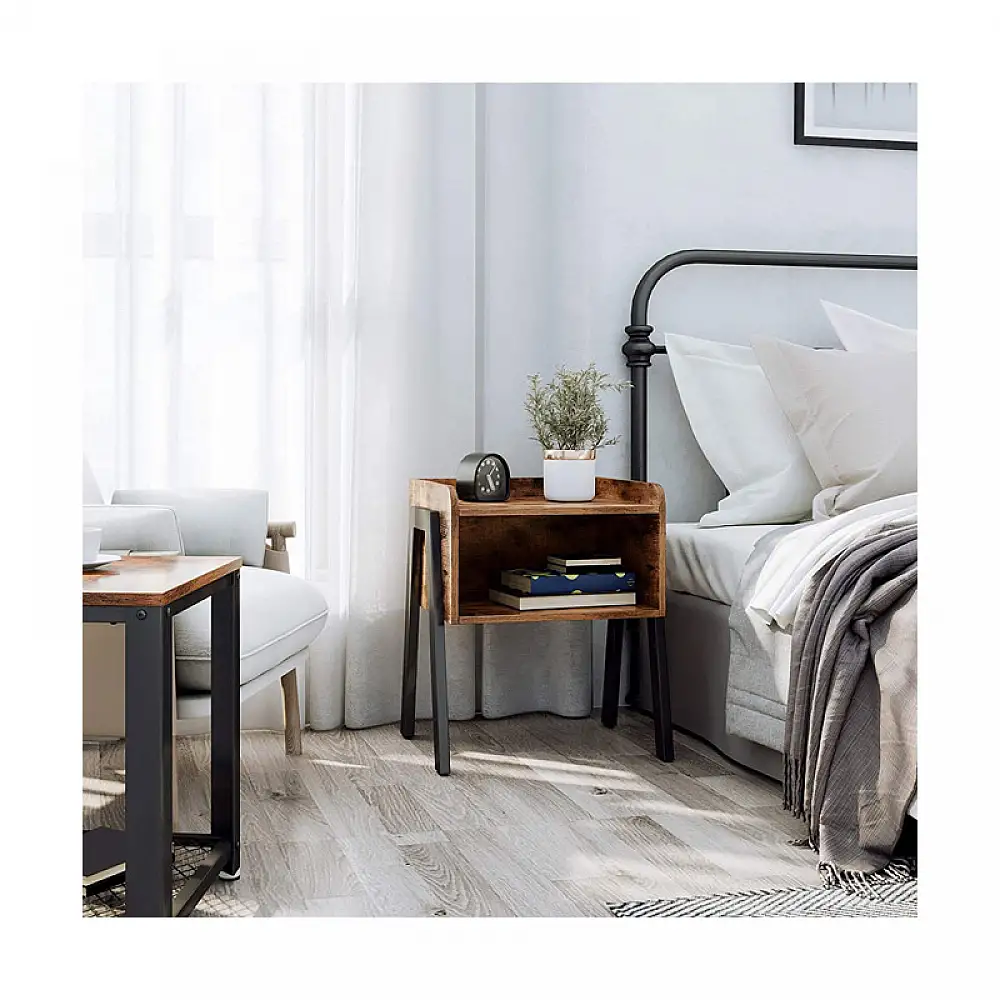 Μεταλλικό - Ξύλινο Vintage Κομοδίνο 42 x 52 x 35 cm VASAGLE LET54X