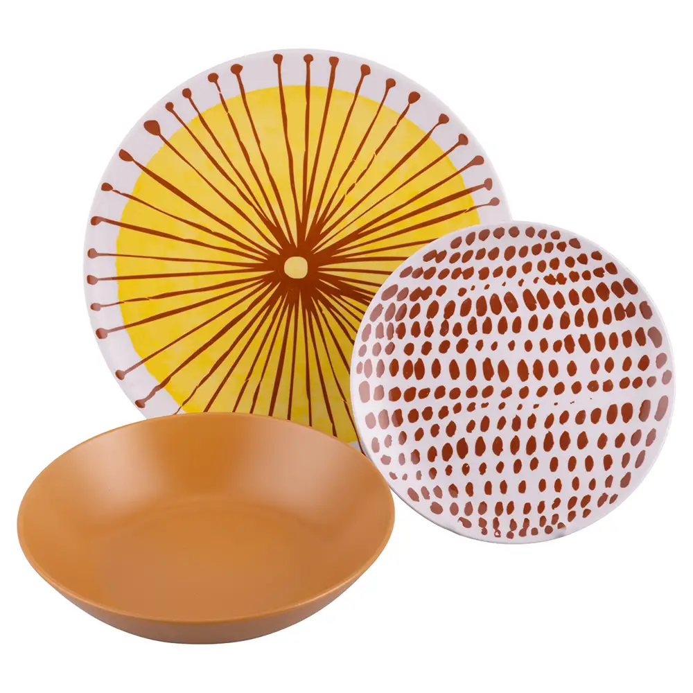 Villa d'Este Home Σετ Πιάτων 18 Τεμαχίων από Πορσελάνη και Γκρες για 6 Διαφορετικές Θέσεις Τραπέζης "Marea" 2195378