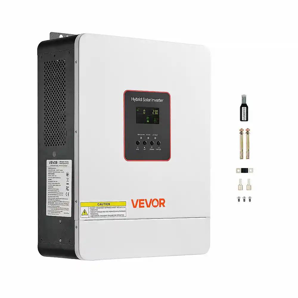VEVOR 4000W Υβριδικός Ηλιακός Μετατροπέας, 24V DC σε 230V AC, Καθαρό Ημίτονο, Με Ενσωματωμένο 120A MPPT και WiFi, Για Μπαταρίες Μολύβδου & Λιθίου - Εκτός Δικτύου LWNKYTJGP2308WYMP001V7
