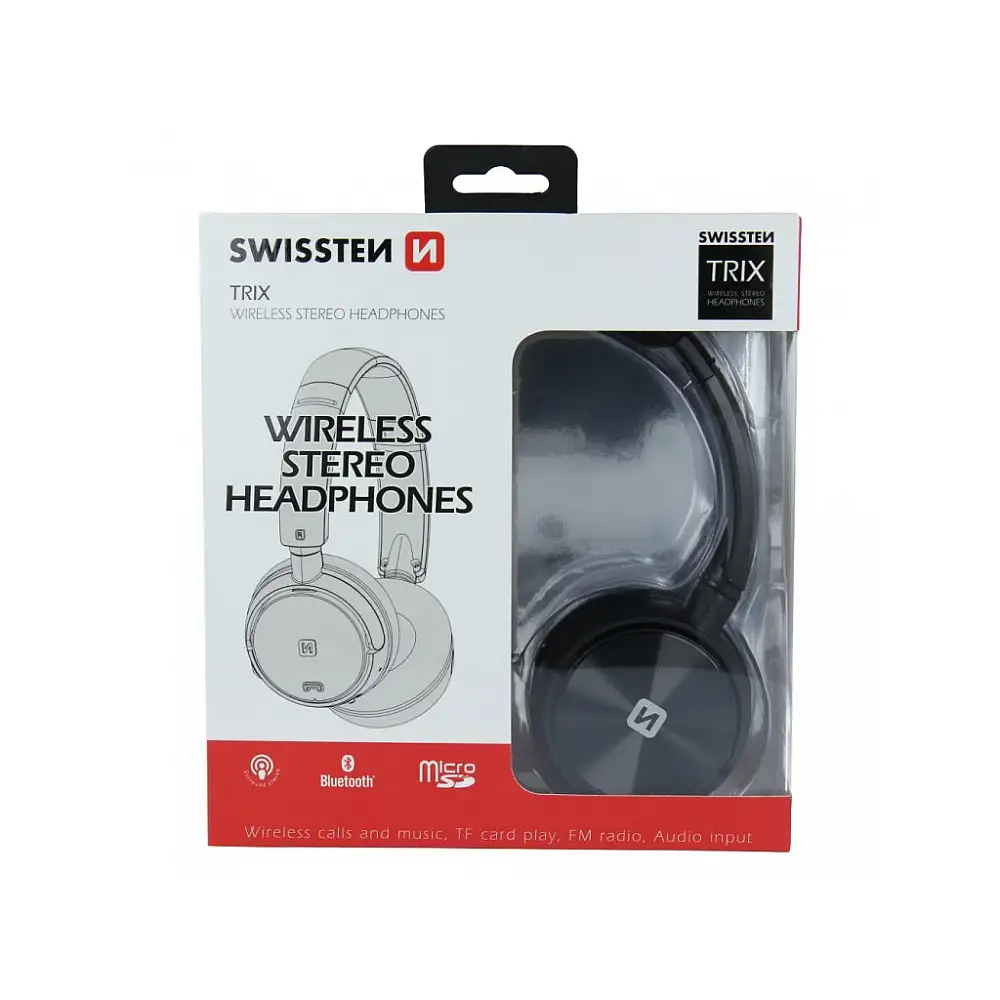 SWISSTEN Ασύρματα Ακουστικά Bluetooth Trix Μαύρο 8595217465176