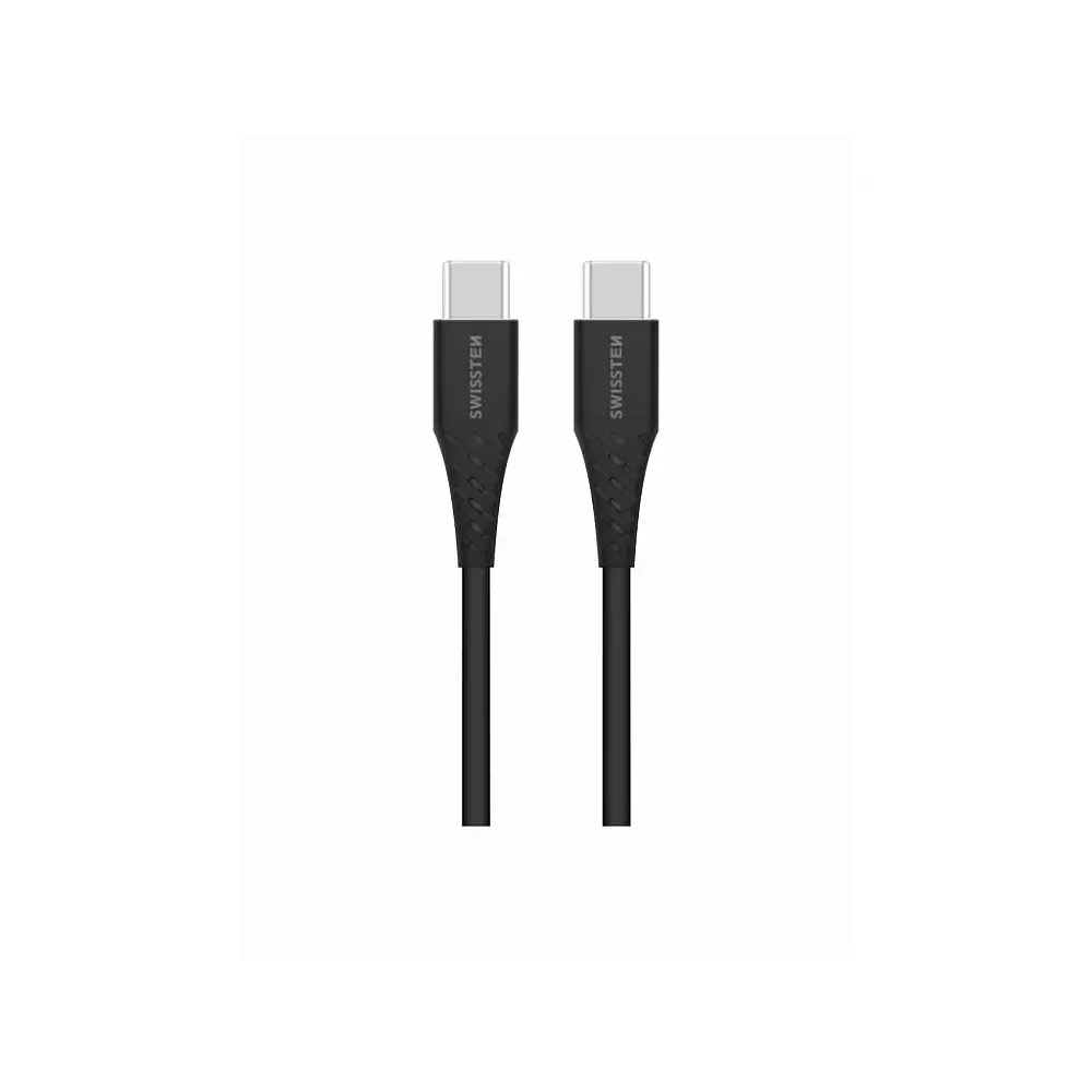 SWISSTEN Καλώδιο Δεδομένων TPE USB-C/USB-C Power Delivery 5A (100 W) 1,5 m, Μαύρο 8595217487109