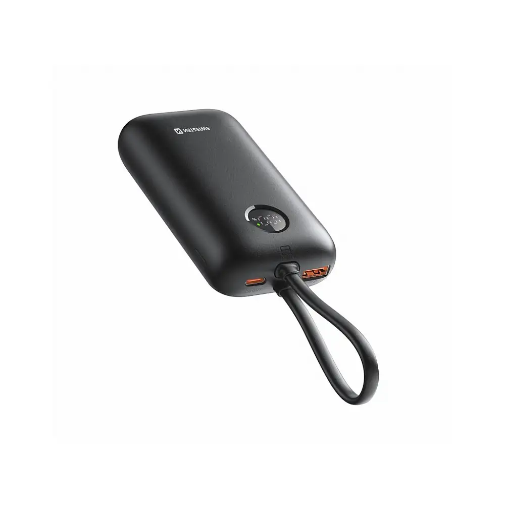 SWISSTEN Φορητός Φορτιστής Voltbox 35 W 10,000 mAh με Ενσωματωμένα Καλώδια USB-C και Lightning 8595217490550