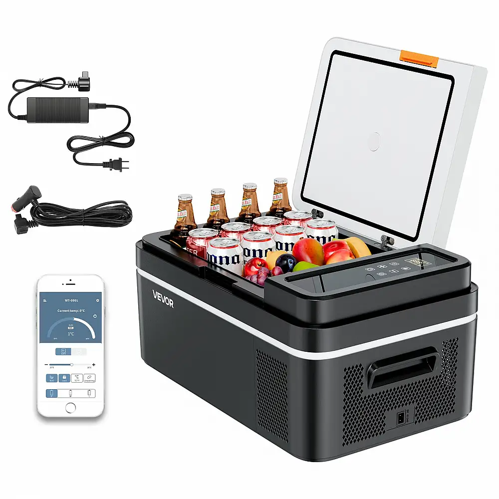 VEVOR Φορητό Ψυγείο Αυτοκινήτου 20L, DC 12/24V & AC100-240V, Ελεγχόμενο μέσω Εφαρμογής, -20°C έως 20°C, 60W για RVs, Κάμπινγκ & Σκάφη YSSCZBXZS20LKEKK2001V2