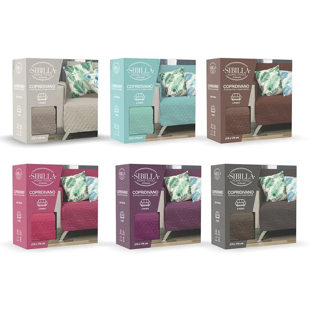 Galileo Κάλυμμα Καναπέ 3 Θέσεων 4 Εποχές Αδιάβροχο και Αντιλεκιαστικό 279x179 cm Sibilla 2194110-Taupe