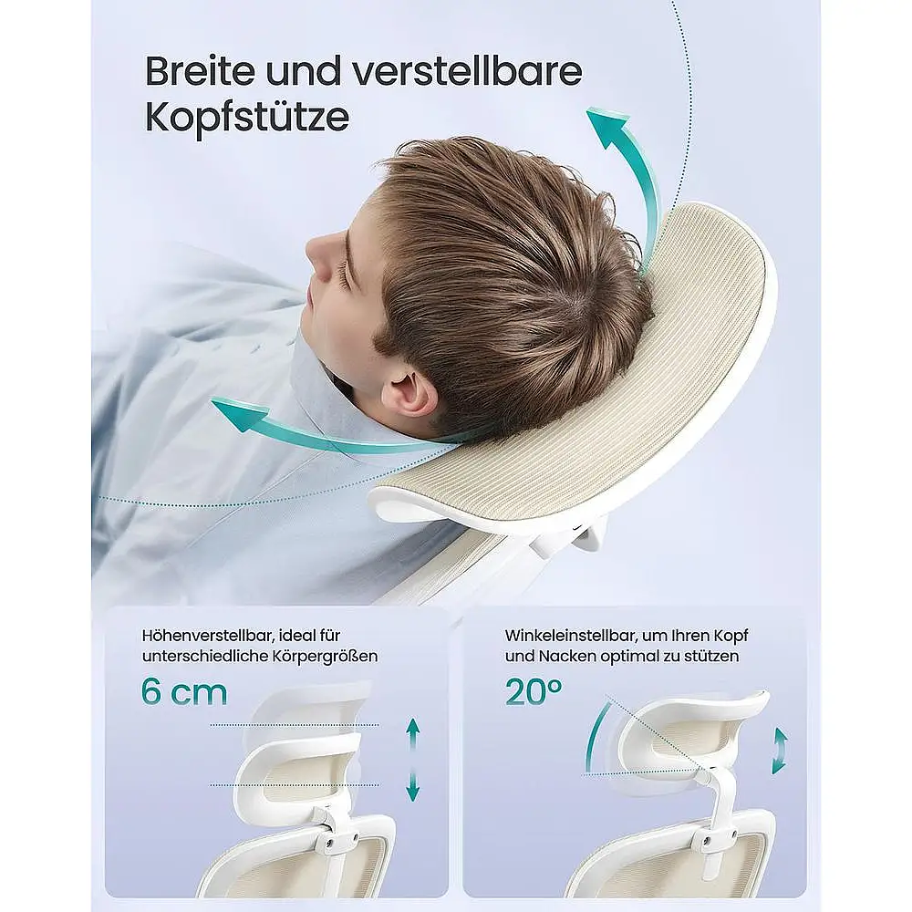 SONGMICS Εργονομική Καρέκλα Γραφείου με Πλέγμα και Αναδιπλούμενα Μπράτσα OBN041L01