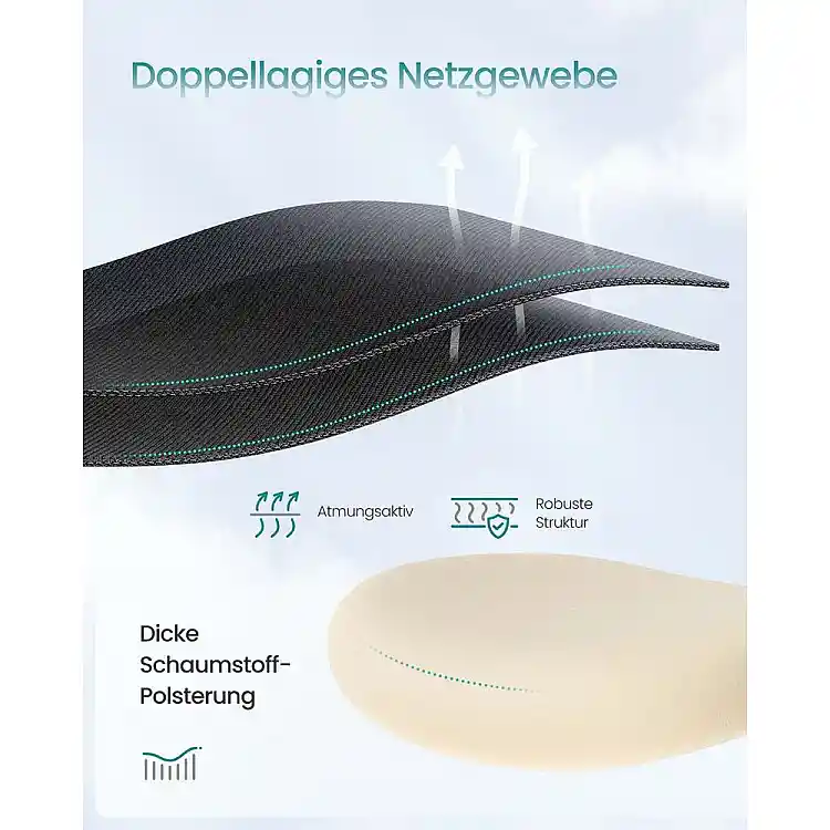 SONGMICS Εργονομική Καρέκλα Γραφείου 70 x 70 x (113-130) cm με Ρυθμιζόμενο Υποστήριγμα Κεφαλής και Οσφυϊκής Χώρας, Στήριξη έως 150 kg, Ρύθμιση Ύψους, Μαύρο Ink OBN066BH01