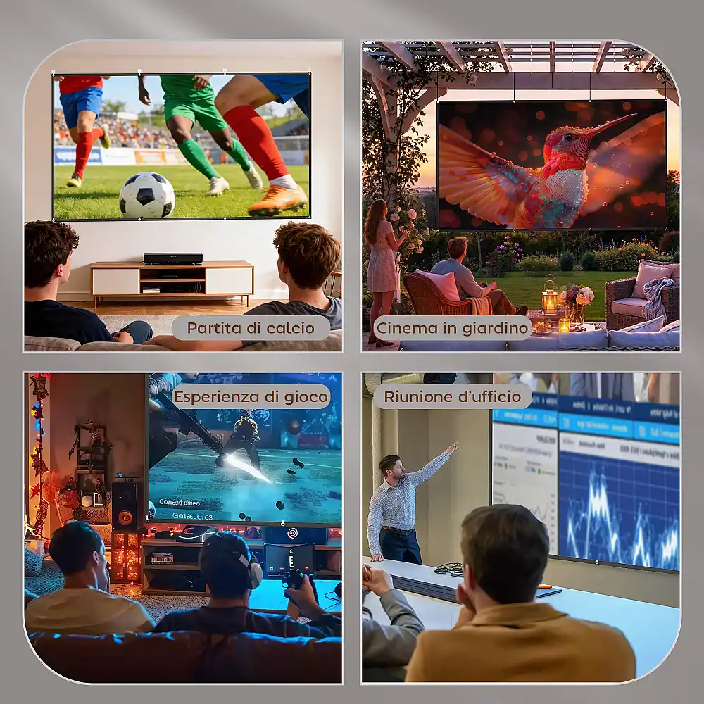 HOMCOM 120" Οθόνη Προβολής 16:9 HD 4K/8K, Πτυσσόμενη και Φορητή, Αντιρυτιδική και Πλενόμενη, Διπλής Όψης, Λευκή 001-025V01WT