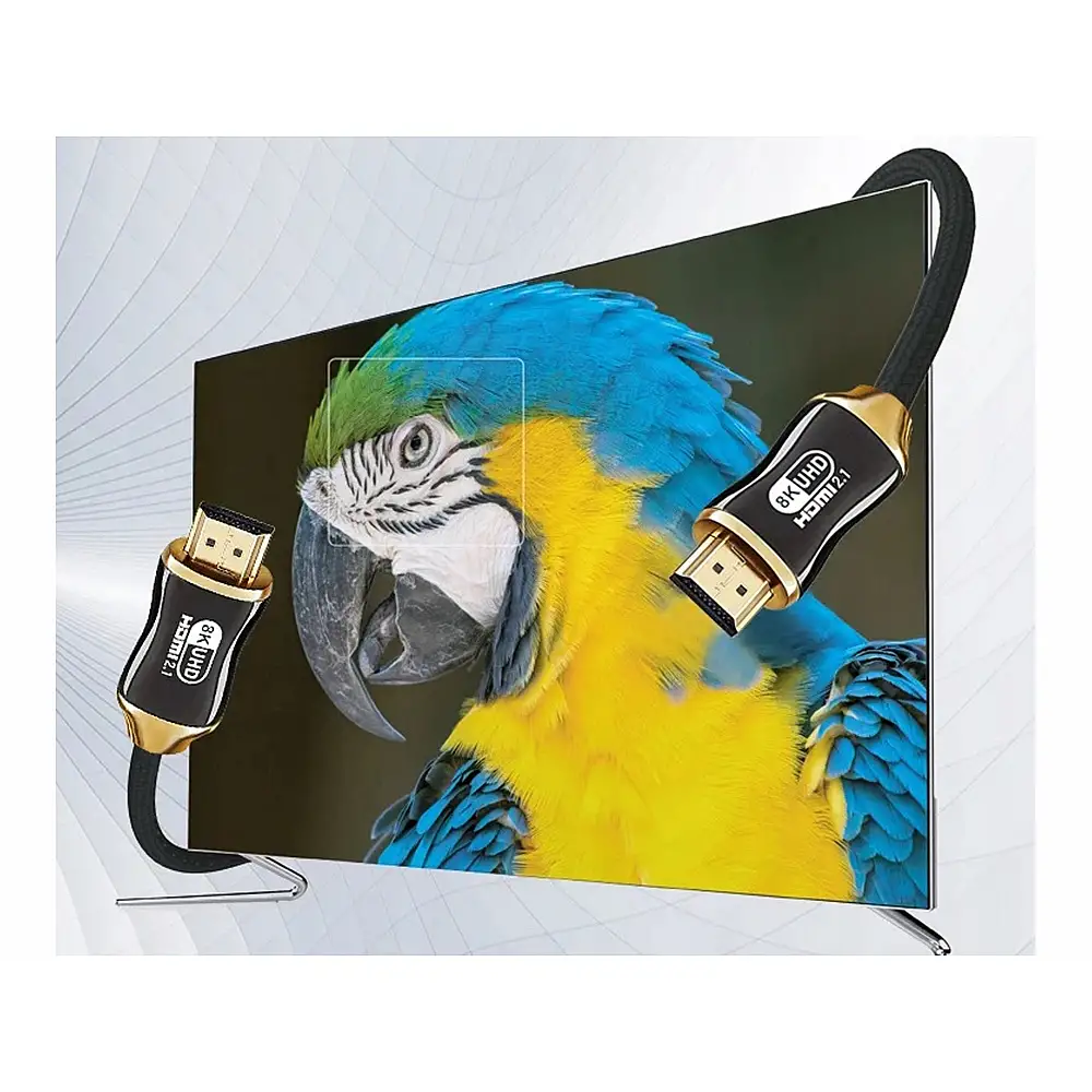 Verk Group HDMI 2.1 Καλώδιο Βίντεο Υπερυψηλής Ταχύτητας 8K 60Hz 4K 120Hz Χρυσό 2μ 5907451352038