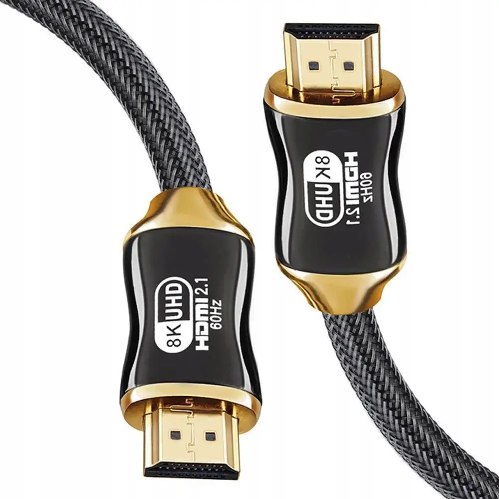 Verk Group HDMI 2.1 Καλώδιο Βίντεο Υπερυψηλής Ταχύτητας 8K 60Hz 4K 120Hz Χρυσό 2μ 5907451352038