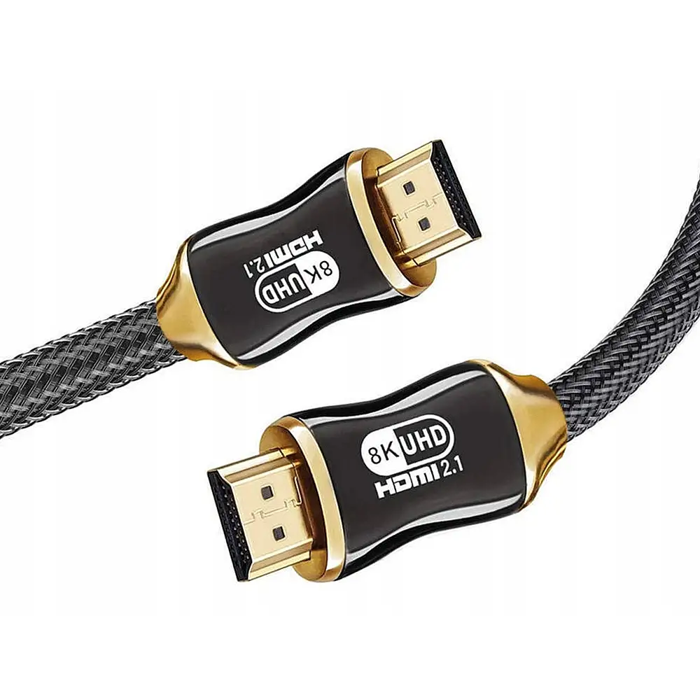 Verk Group HDMI 2.1 Καλώδιο Βίντεο Υπερυψηλής Ταχύτητας 8K 60Hz 4K 120Hz Χρυσό 2μ 5907451352038