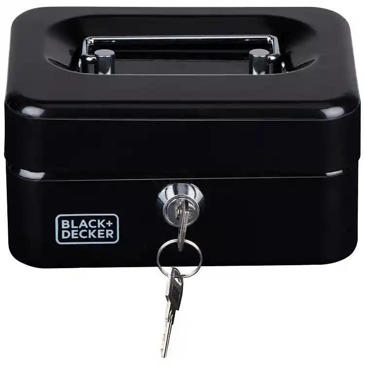 BLACK & DECKER Μαύρο Κουτί Αποθήκευσης Χρημάτων με 2 Κλειδιά και 6 Διαμερίσματα 02839615