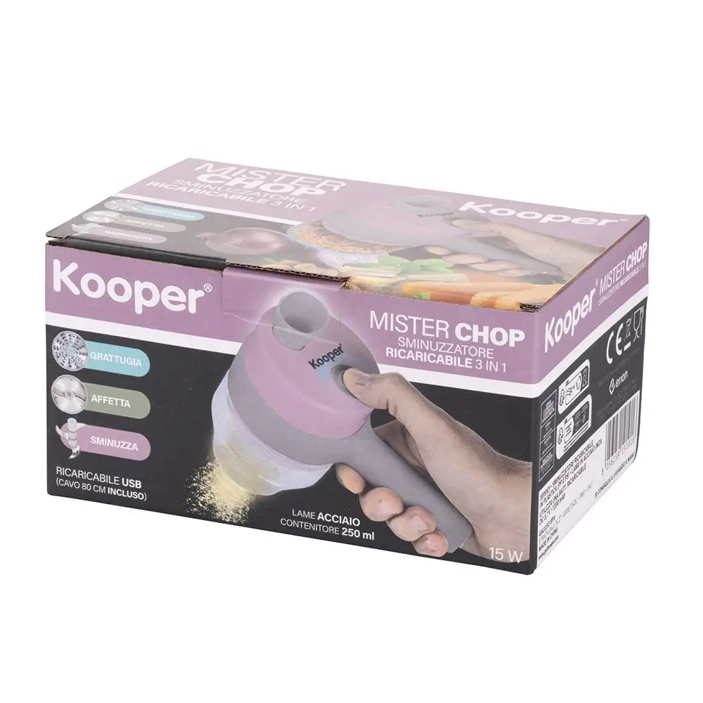 Kooper Πολυχρηστικός Θρυμματιστής USB 3 σε 1, Mister Chop Λευκός 5919101