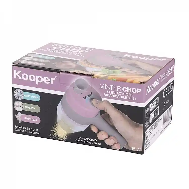 Kooper Πολυχρηστικός Θρυμματιστής USB 3 σε 1, Mister Chop Λευκός 5919101