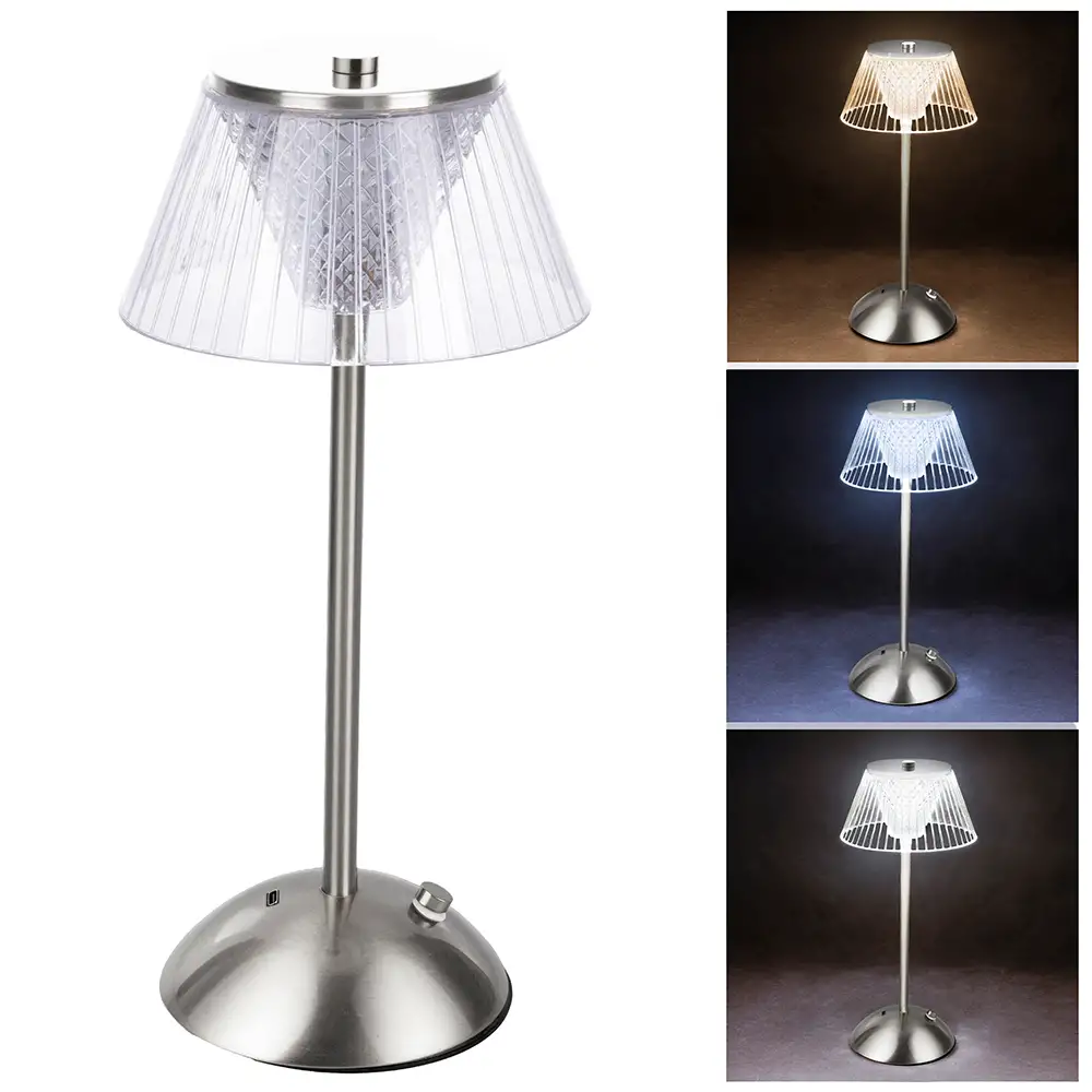 Kooper Ρετρό Επιτραπέζιο Φωτιστικό Αφής Silver 5926063