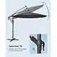 SONGMICS Ομπρέλα Κήπου Cantilever 3μ με LED Φωτισμό και Βάση, Γκρι, φ300×245cm GPU118G01V1