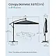 SONGMICS Ομπρέλα Κήπου Cantilever 3μ με LED Φωτισμό και Βάση, Γκρι, φ300×245cm GPU118G01V1