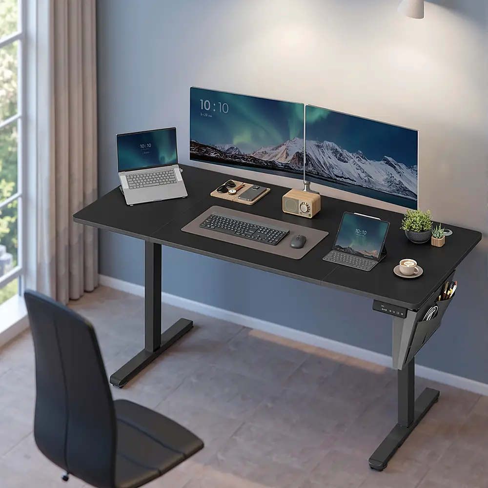 SONGMICS Μαύρο Ηλεκτρικό Ρυθμιζόμενο Γραφείο, με 4 Μνήμες Ύψους, 160x70x120cm LSD136BZ01