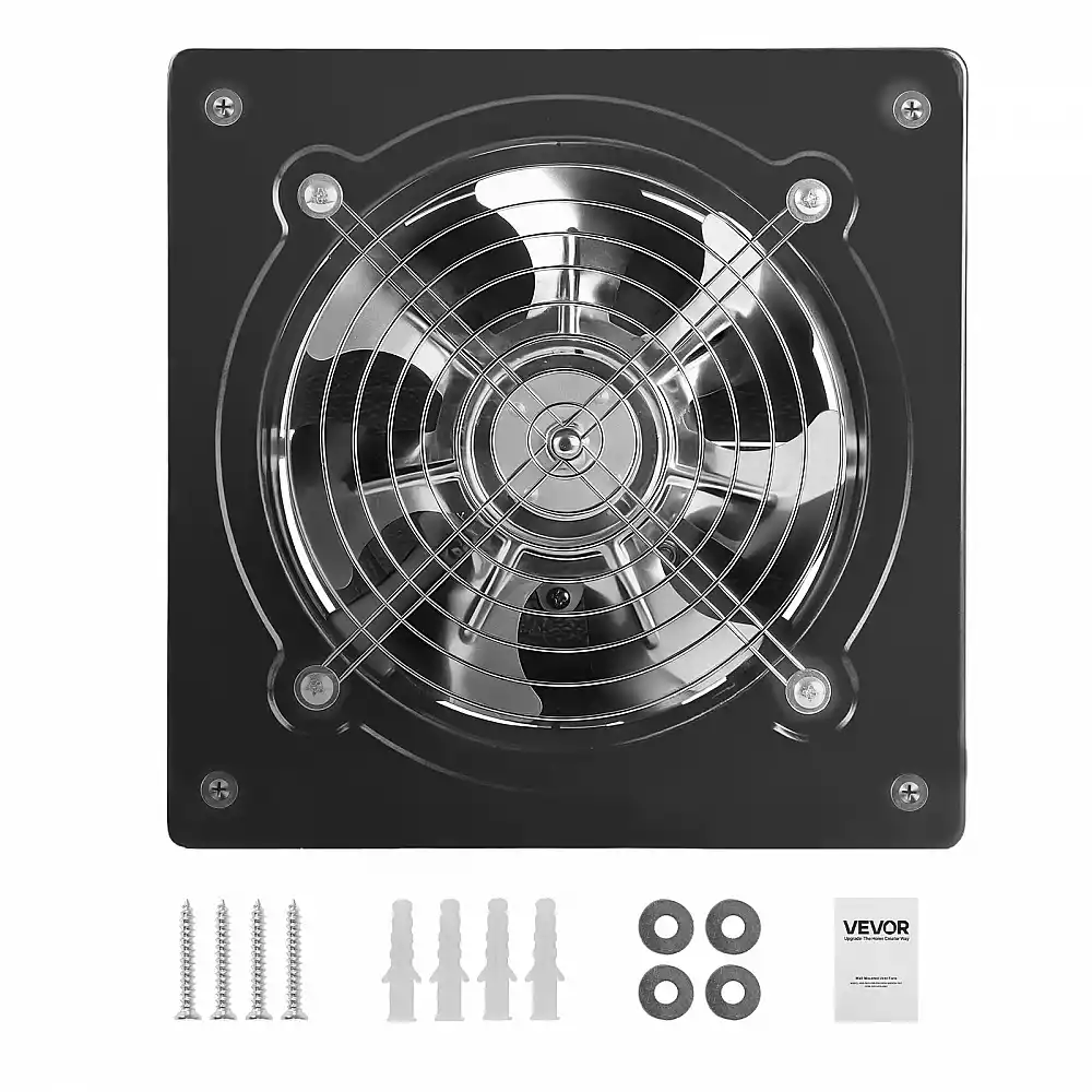 VEVOR 20.3 cm Ανεμιστήρας Εξαγωγής Υψηλής Ταχύτητας, 576 CFM, Ρυθμιζόμενη Ταχύτητα, Χαμηλή Κατανάλωση, Φορητός, για Σοφίτα, Γκαράζ, Υπόγειο, Εργαστήριο, Κουζίνα, Μαύρο SDKZTFS8INCHKS61W001V2
