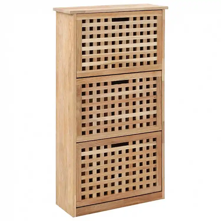 vidaXL Ξύλινη Παπουτσοθήκη με Μοντέρνο Σχέδιο Lattice 55x20x104 cm 247600