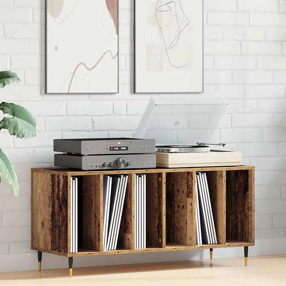 vidaXL Έπιπλο Αποθήκευσης Βινυλιών με Μοντέρνο Σχεδιασμό και Ξύλινη Υφή 100x38x48 cm 862899