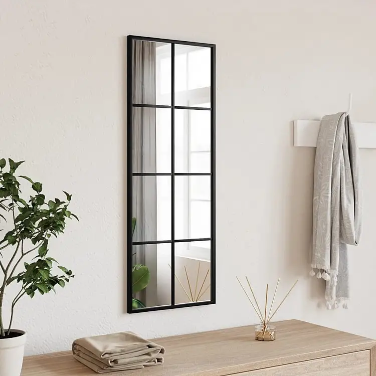 vidaXL Καθρέφτης Τοίχου με Μαύρο Πλαίσιο 30x80 cm 358642