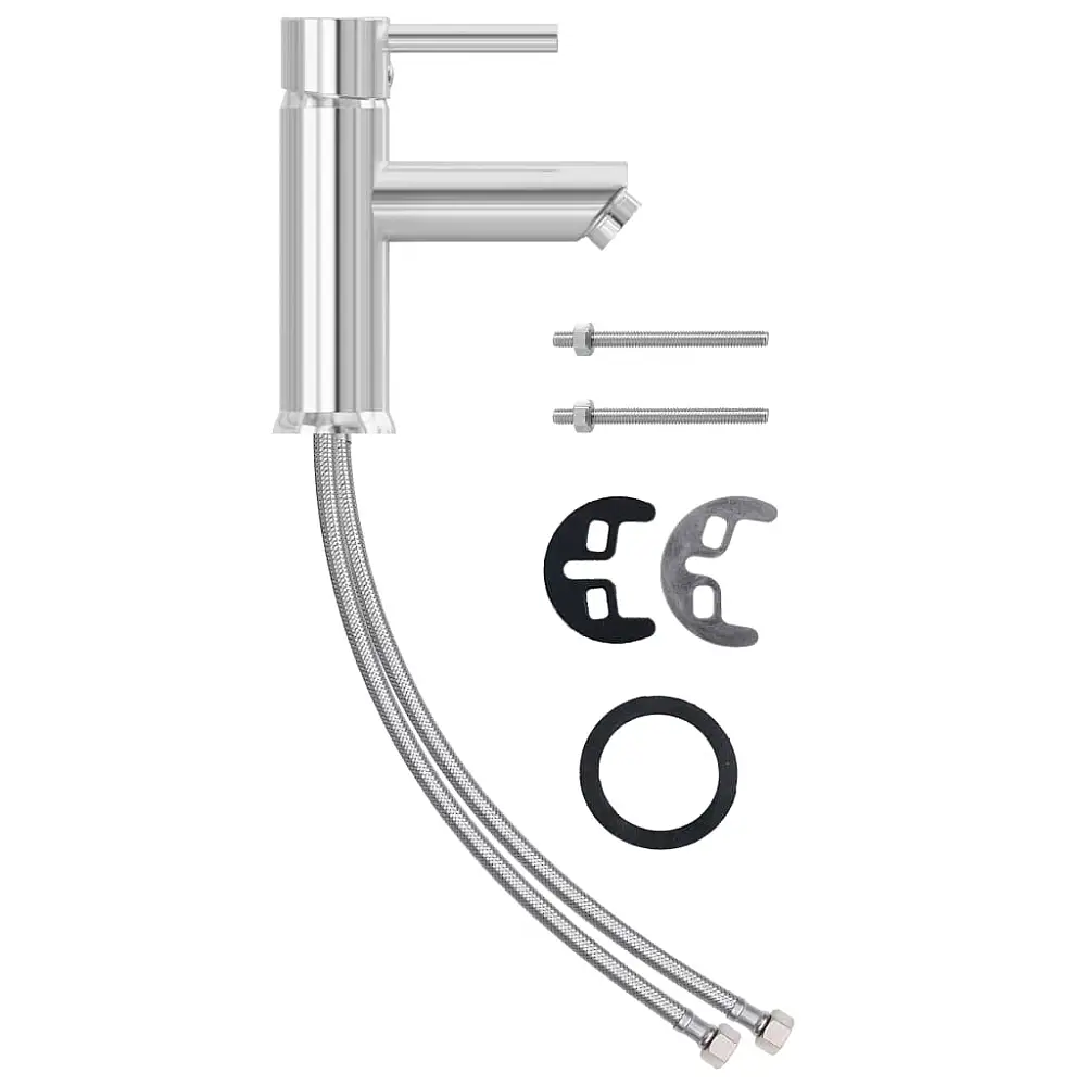 vidaXL Επιτοίχια Βρύση Νιπτήρα με Χρωμέ Φινίρισμα και Στερεά Κατασκευή από Ορείχαλκο 149065