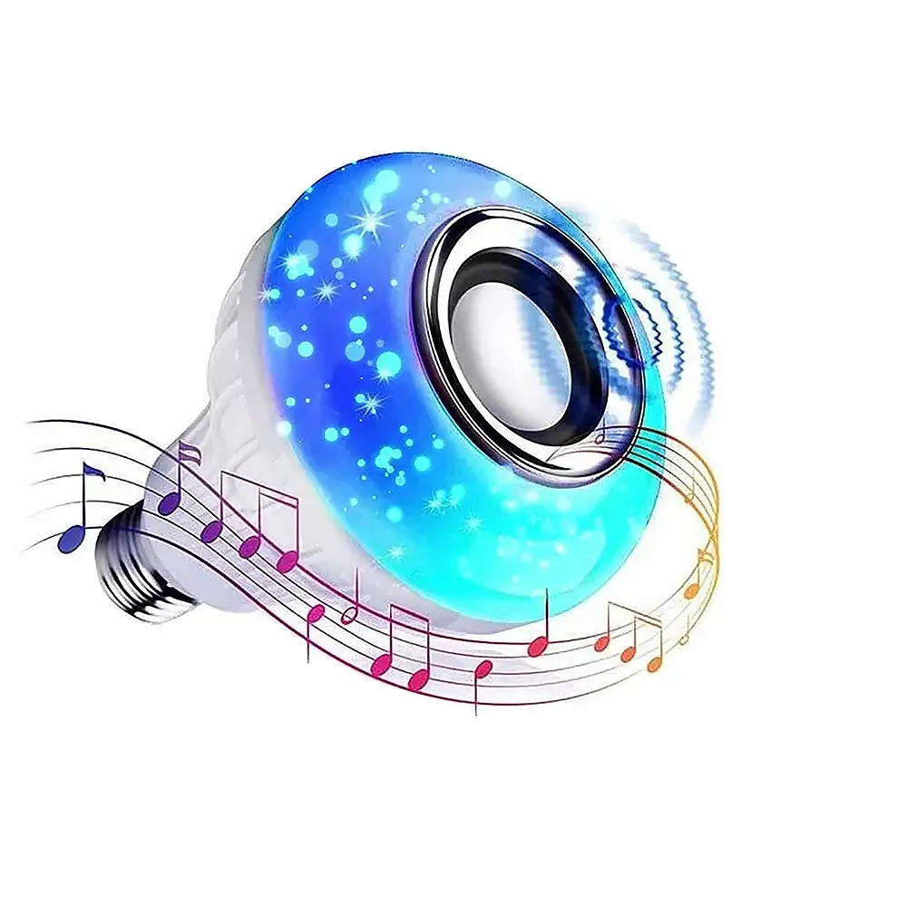 Verk Group Λαμπτήρας Ηχείο LED Χρώματος E27 με Bluetooth και Τηλεχειριστήριο 5907451336670