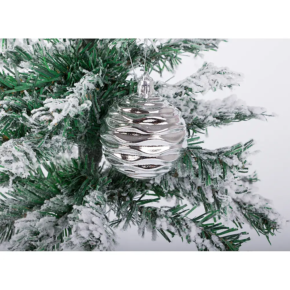 Verk Group Χριστουγεννιάτικες Μπάλες Δέντρου 6εκ. - Σετ 16τμχ σε Ασημί Σχέδια 5907451351017