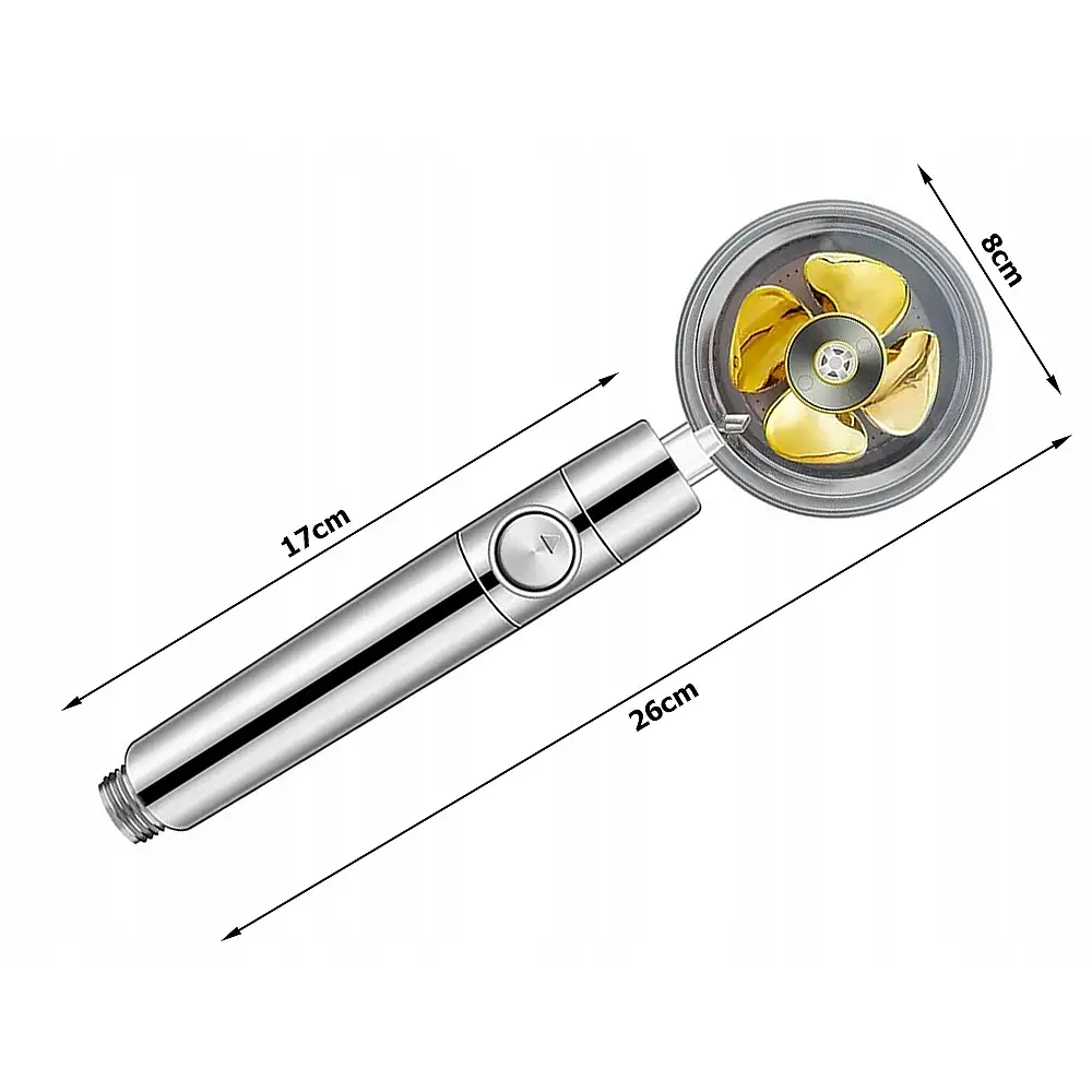 Verk Group Κεφαλή Ντους με Τουρμπίνα, Αντικαταστάσιμο Φίλτρο και Ανεμιστήρα 5907451351192