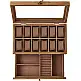 SONGMICS Ξύλινη Θήκη Ρολογιών 12 Θέσεων 34x19x12.5cm με Γυάλινο Καπάκι και Κοσμηματοθήκη JOW012K01