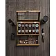 SONGMICS Ξύλινη Θήκη Ρολογιών 12 Θέσεων 34x19x12.5cm με Γυάλινο Καπάκι και Κοσμηματοθήκη JOW012K01