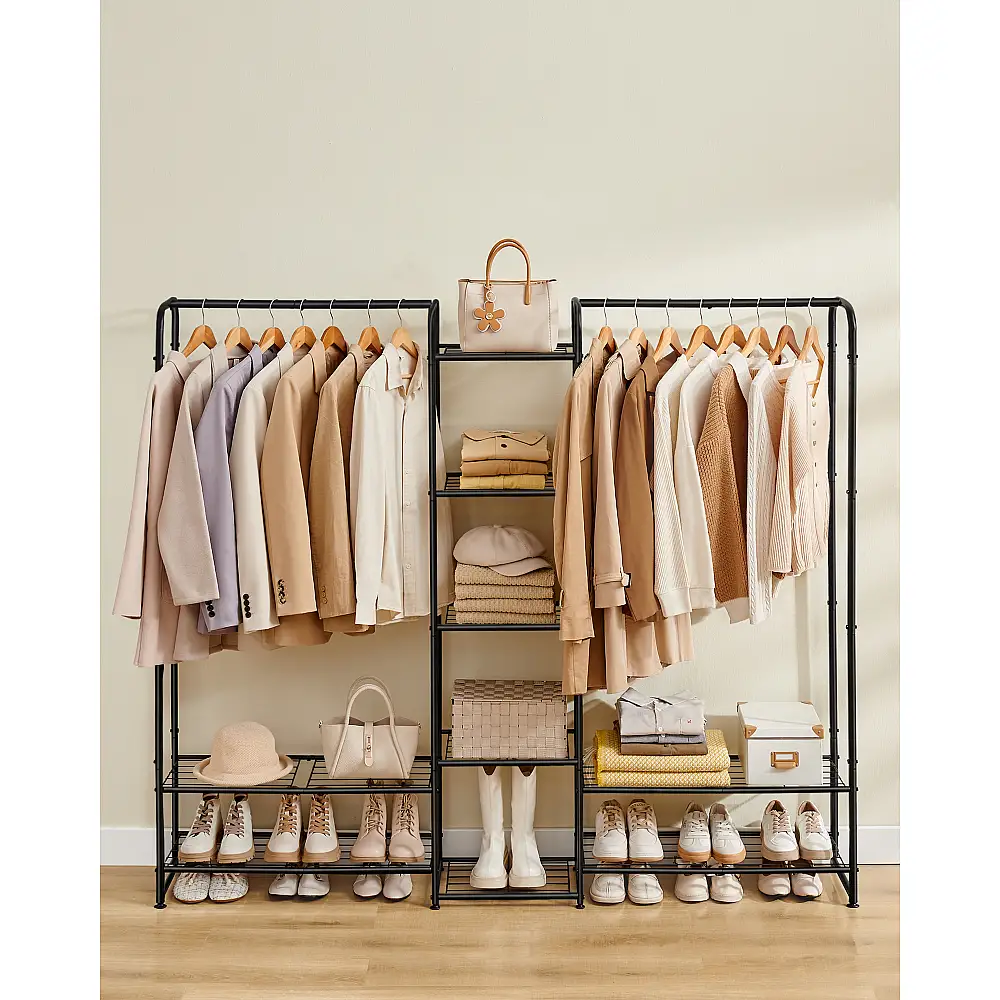 SONGMICS Μεταλλική Κρεμάστρα Ρούχων 29 x 183 x 158.4 cm με Ράφια Αποθήκευσης LGR463B01V1