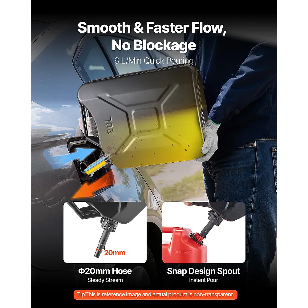 VEVOR Καναπές Μεταφοράς Καυσίμου 20L με Στόμιο & Άνετη Λαβή, Μέγ. Ροή 6L/min, Ανθεκτικός & Αντικορρωτικός, Μαύρος JSBXSYXJYK1JYXHY5001V0